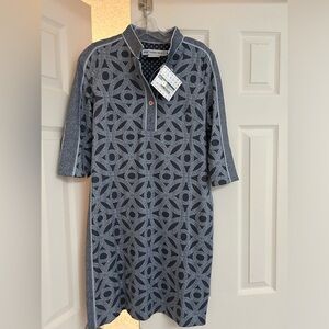 New with tags Gretchen Scott Hooplah dress blue/grey size M